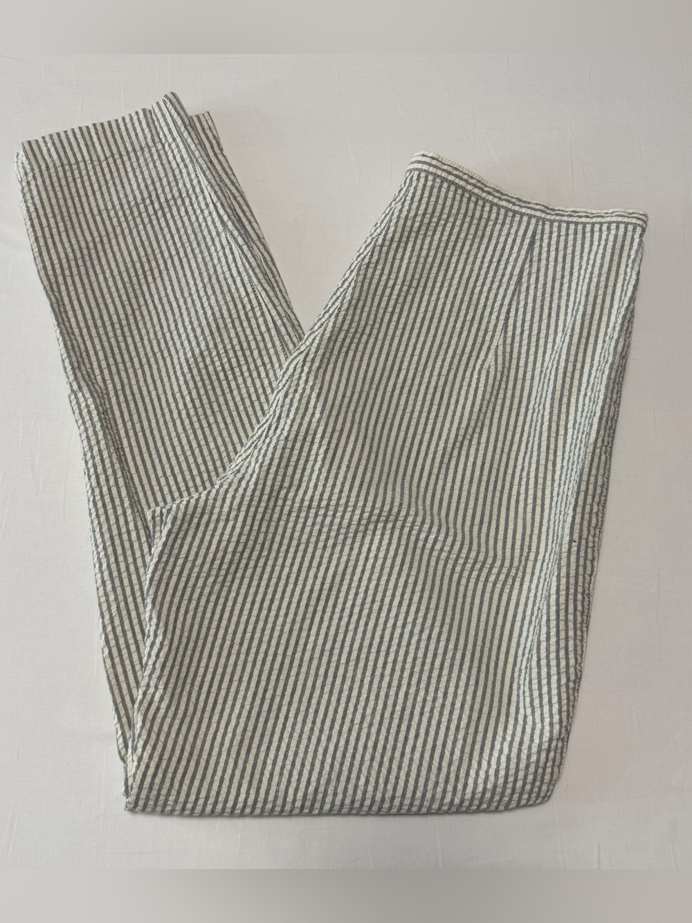 Vintage Y2K Eddie Bauer Seersucker Vertical Striped Tapered Trousers